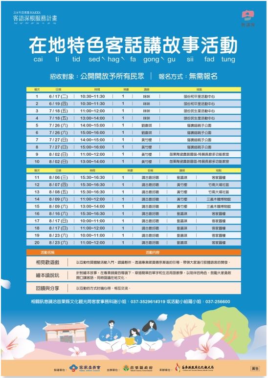 聽故事學講客在地特色客話講故事開跑!