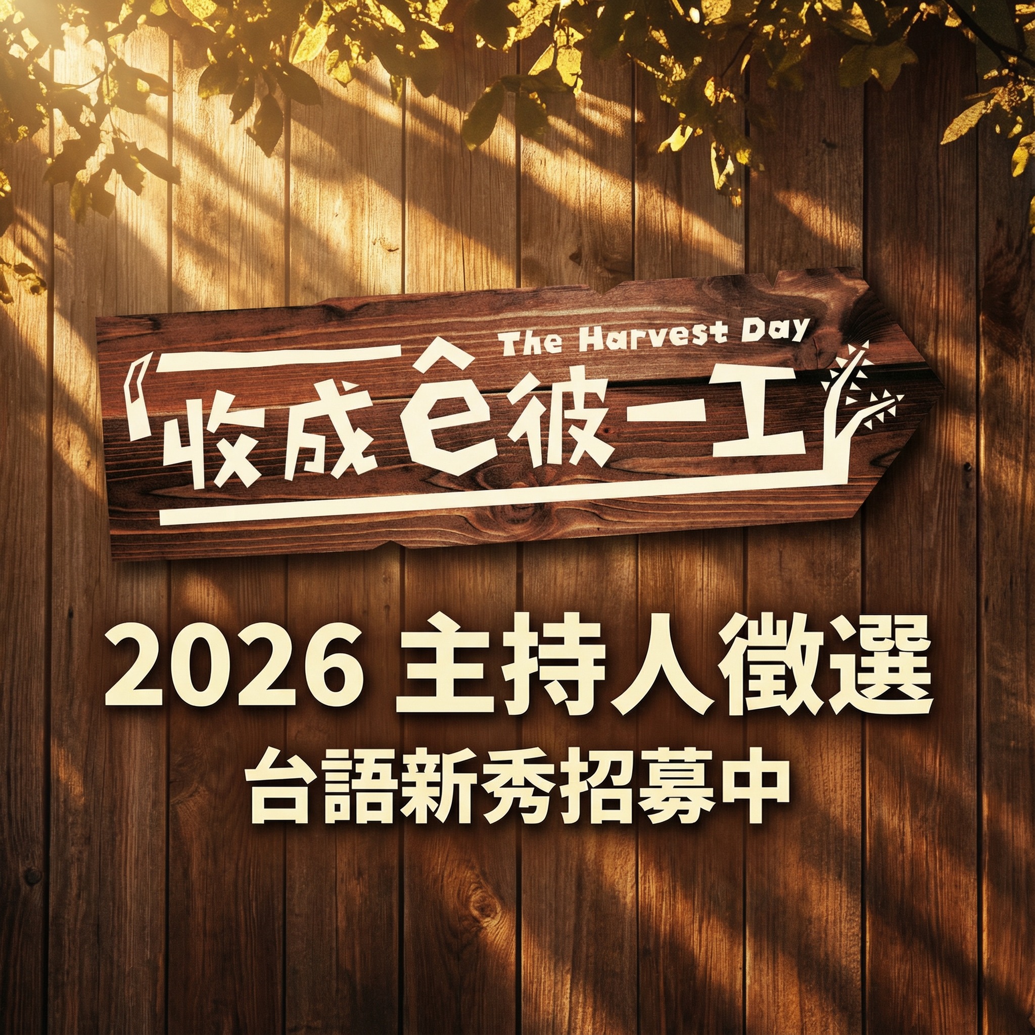 公視臺語台 2026【收成ê彼一工】節目主持人  公開徵選